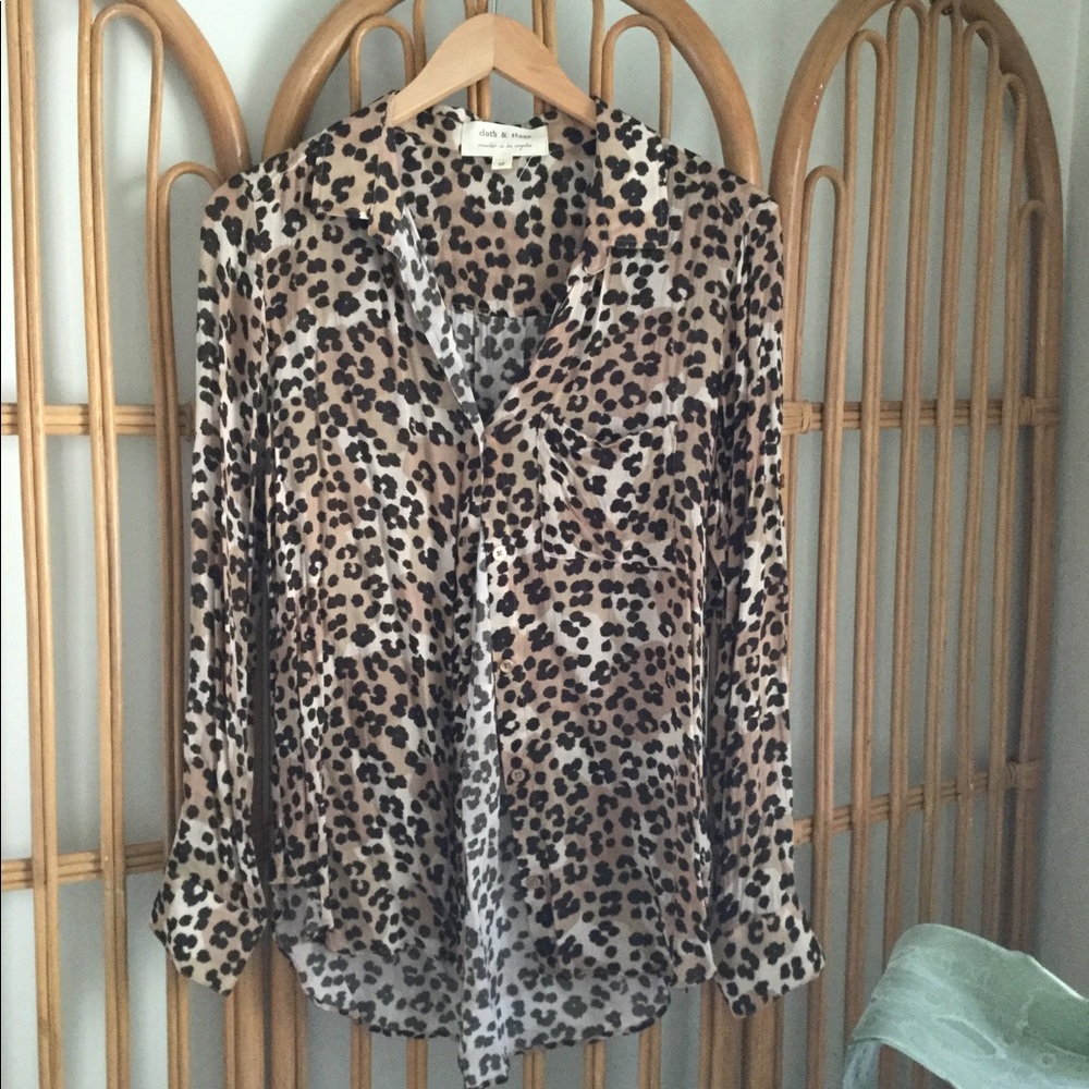 sold Cloth and stone leopard print blouse size medium